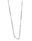 CADENA ESLABONES CON ZIRCONIAS AZUL ZAFIRO PLATA .925/BAÑO RODIO