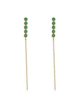 ARETES 5 PIEDRAS COLGANTE ONIX VERDE