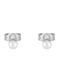 BROQUEL CON ZIRCONIA Y PERLA PLATA .925