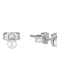 BROQUEL CON ZIRCONIA Y PERLA PLATA .925
