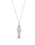 CADENA CON DIJE PEZ Y ZIRCONIA PLATA .925