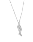 CADENA CON DIJE PEZ Y ZIRCONIA PLATA .925