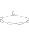 PULSERA ESLABONES PLATA .925 / BAÑO RODIO