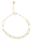 PULSERA ESLABONES PLATA 925/ BAÑO ORO 14KTS