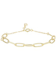 PULSERA ESLABONES PLATA 925/ BAÑO ORO 14KTS