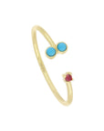 Anillo Turquesa Y Zirconia Ajustable
