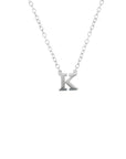 LETRA K CON ZIRCONIA PLATA .925/ BAÑO RODIO