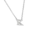 LETRA K CON ZIRCONIA PLATA .925/ BAÑO RODIO