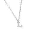 LETRA L CON ZIRCONIA PLATA .925/ BAÑO RODIO