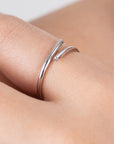 Anillo abierto con zirconias plata .925