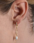 ARRACADA DOBLE CON PERLA