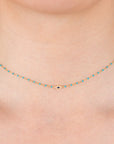 CHOCKER CON OJO TURCO Y CADENA CON TURQUESAS MINI