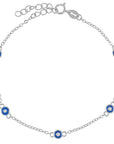 PULSERA DIJES DE OJOS ESMALTADOS AZULES CON CZ