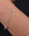 PULSERA DIJES DE OJOS ESMALTADOS AZULES CON CZ