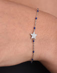 PULSERA ESTRELLA CZ CON CHAKIRA AZUL MARINO