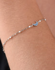 PULSERA LUNA AZUL CZ CON CHAKIRA BLANCA