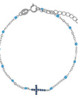 PULSERA CRUZ AZUL CZ CON CHAKIRA AZUL CIELO