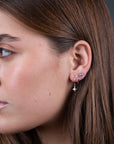 Aretes gancho bolitas con perlas