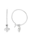 Aretes gancho flor con zirconias