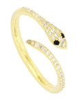Anillo serpiente ojos color negro de zirconias