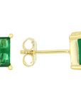 Broquel zirconia baguette color esmeralda