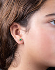 Broquel zirconia baguette color esmeralda