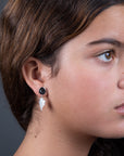 Aretes disco ondular con perlas barrocas naturales plata