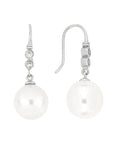 Aretes gancho con zirconias y perlas naturales