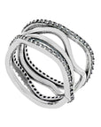 Anillo ondas con zirconias