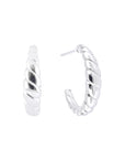 Aretes curvos cuerno plata .925