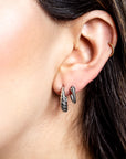 Aretes curvos cuerno plata .925