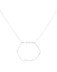 Dije hexágono irregular con zirconia plata .925