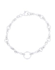 Pulsera trenzada con circulo plata .925