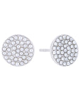 Broqueles disco con perlas plata .925