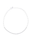 Tobillera trenzada plata .925 / Baño de rodio / 25.5cm