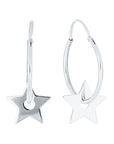 Arracadas con estrellas lisas plata.925