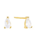 Broqueles zirconia gota plata .925