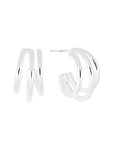 Aretes triple aro liso plata .925