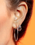 Aretes triple aro liso plata .925