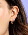 Aretes curvos esgados plata .925