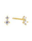 Broqueles zirconia doble plata .925
