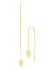 Aretes largos cadena y hojas