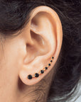 Aretes cuff con zirconias negras