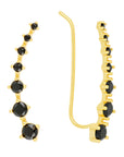 Aretes cuff con zirconias negras