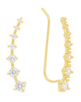 Aretes cuff con zirconias blancas