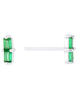 BROQUELES DOBLE ZIRCONIA ESMERALDA