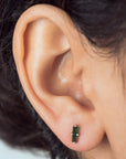 BROQUELES DOBLE ZIRCONIA ESMERALDA