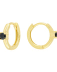 ARRACADA ARO LISO CON ZIRCONIA NEGRA
