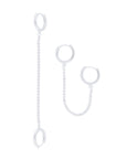 ARRACADA ESPOSAS CON CADENA Y ZIRCONIA PLATA.925