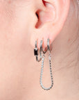 ARRACADA ESPOSAS CON CADENA Y ZIRCONIA PLATA.925